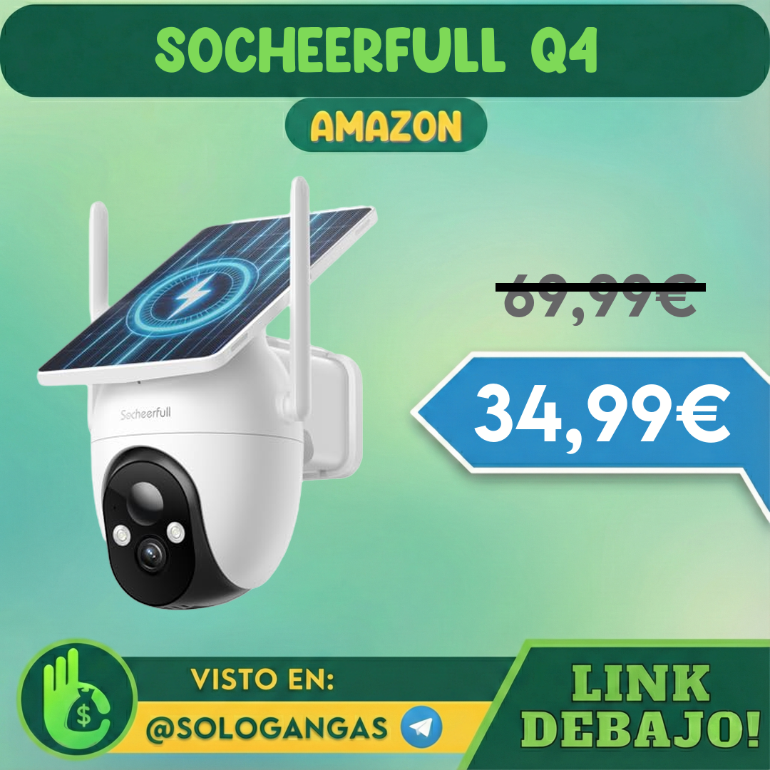 Socheerfull Q4 Cámara Solar de Vigilancia