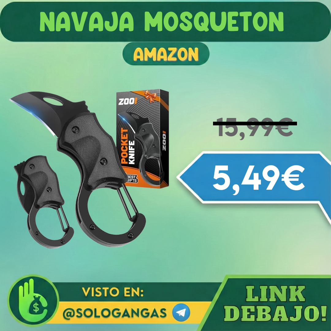 Navaja Plegable con Mosquetón 10cm