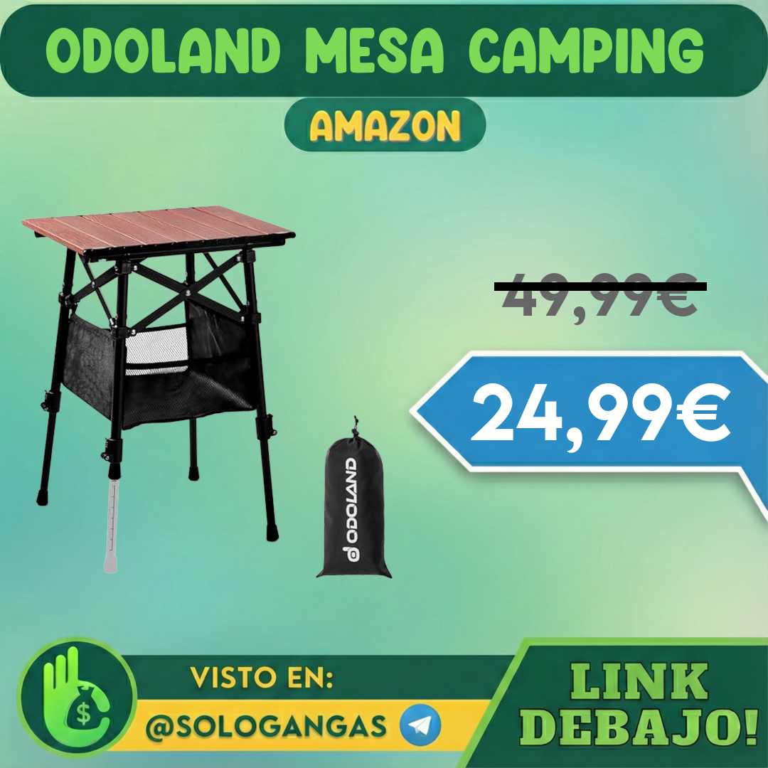 Mesa Plegable de Camping Ajustable 40x30cm
