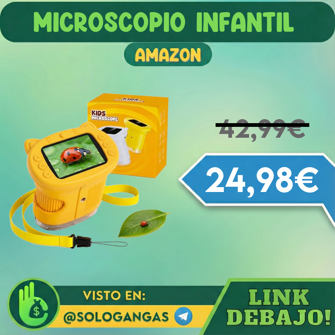 Microscopio Infantil 4K 1000X Pantalla 2,4"