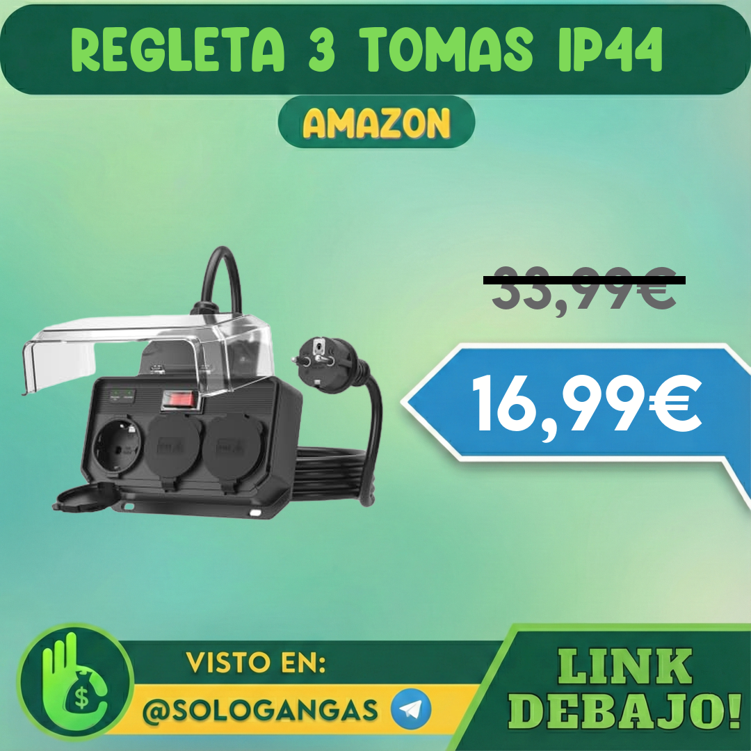Regleta Exterior IP44 de 3 Tomas