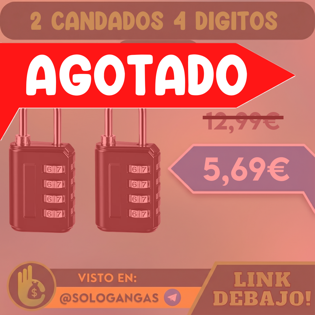 2x Candados de Combinación 4 Dígitos