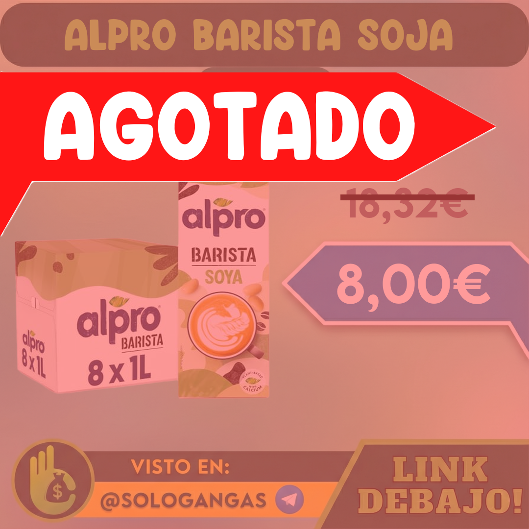 8x Alpro Barista Bebida Vegetal de Soja 1L