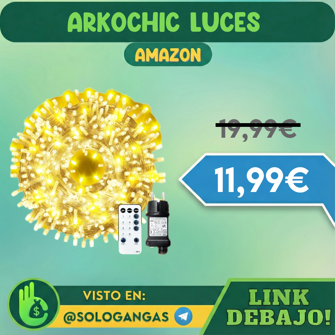 Luces Navidad 20m 200 LED Blanco Cálido