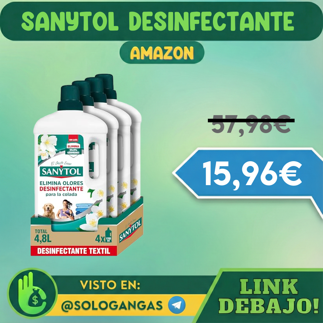 4x Sanytol Desinfectante Textil 1,2L