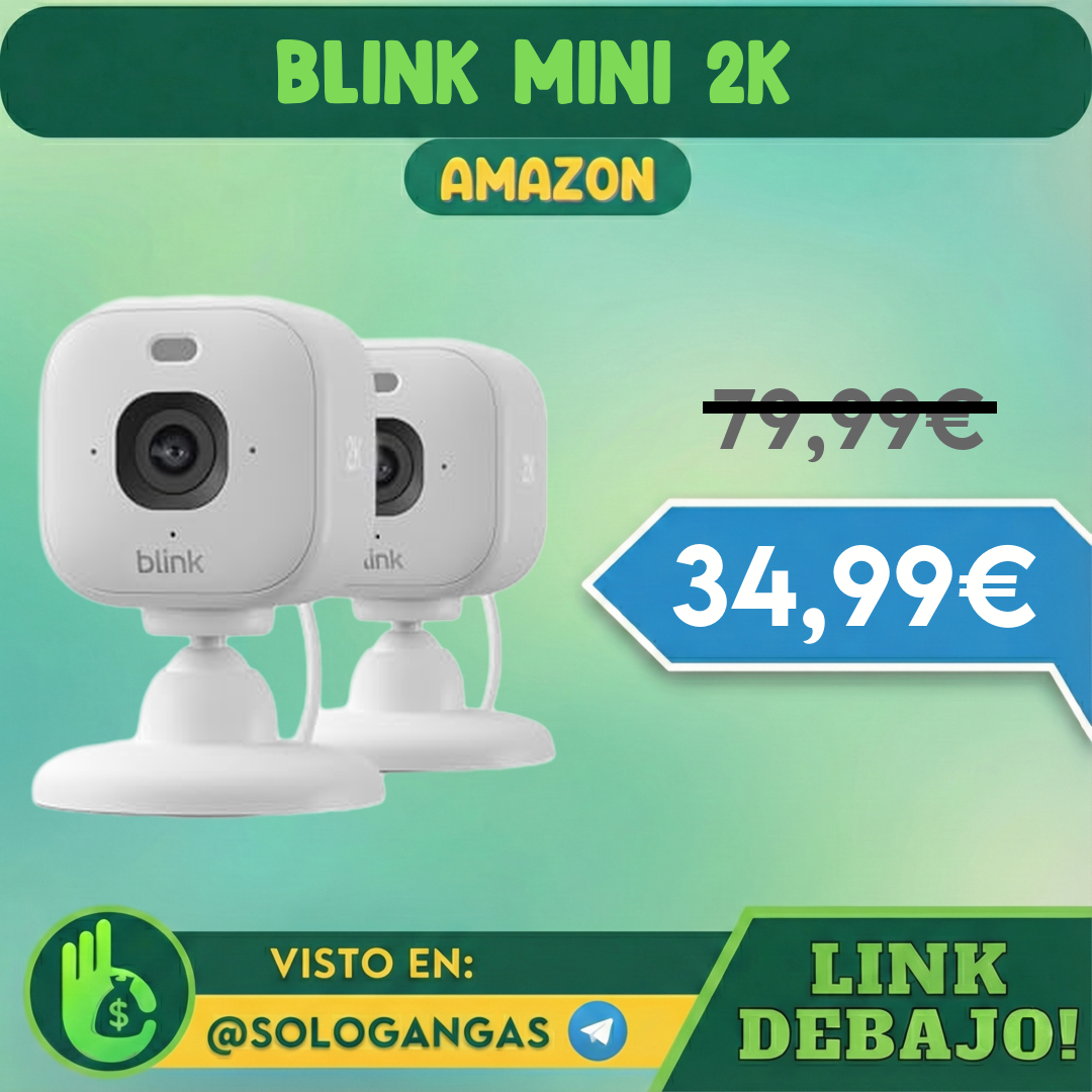 Blink Mini 2K+ Cámara Seguridad Alexa