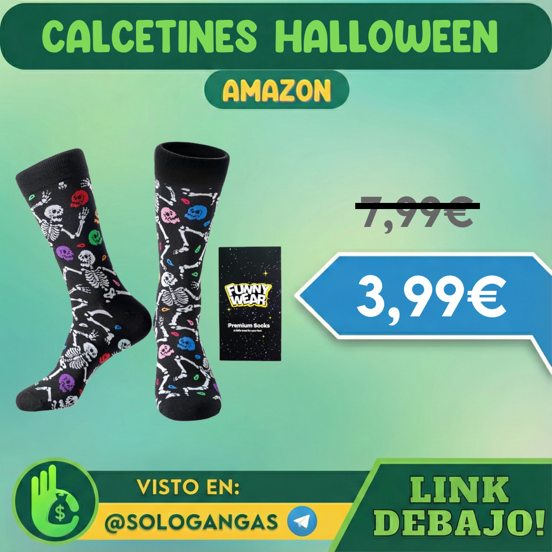 Calcetines Halloween Hombre con Calaveras