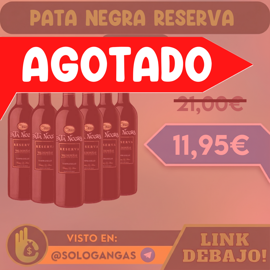 Pata Negra Reserva Vino Tinto Tempranillo Valdepeñas